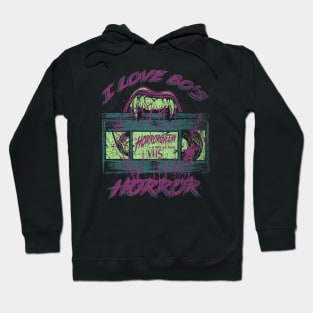 I LOVE 80'S HORROR (teal purple lime) Hoodie